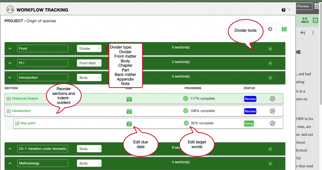 Progress tracking