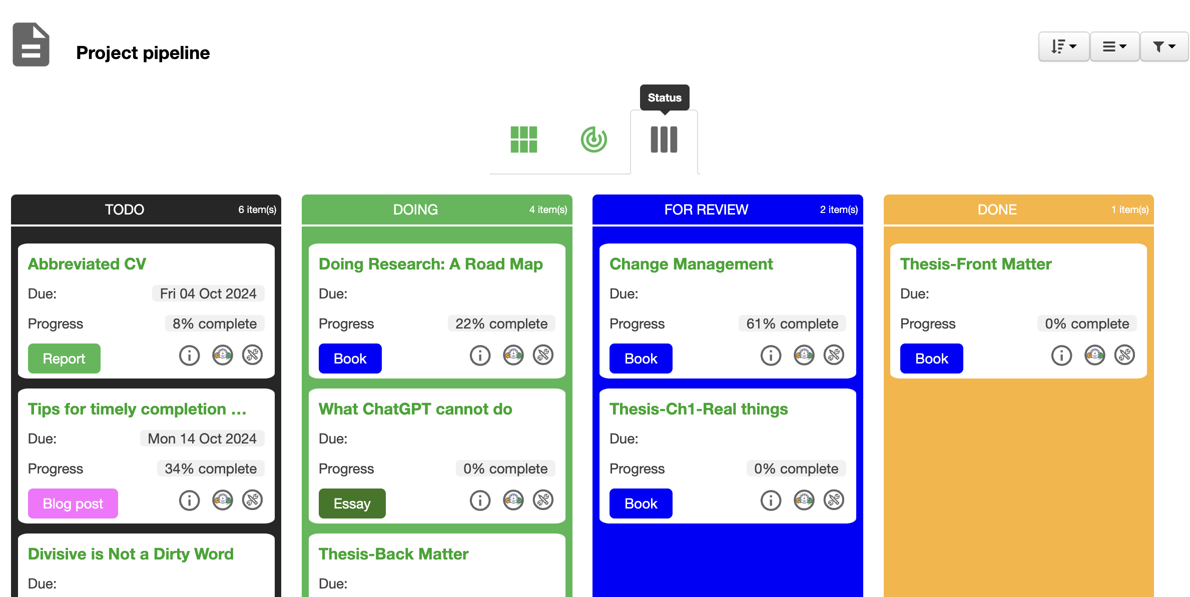 Status monitoring